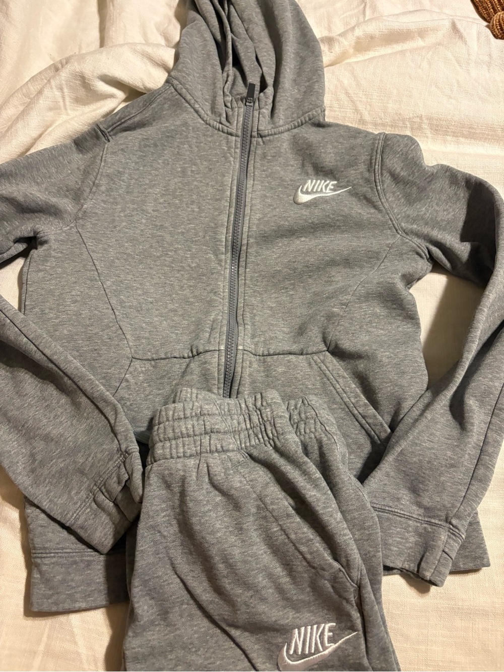 Boys Nike Grey Zip Hoodie and Pant Set Size M/L
